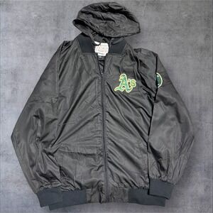MLB Genuine Merchandise By JH Designs Oakland A's Light Weight Zip Up Jacket XL